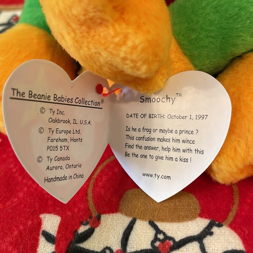 Ty beanie baby frog Smoochy. Kept in cases. - Picture 3 of 9